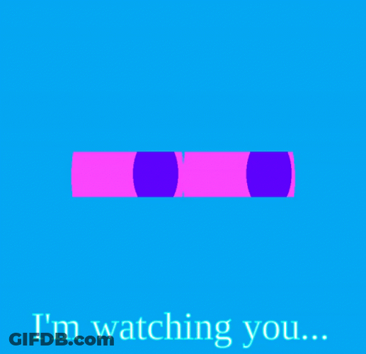 Im Watching You Blue Eyes Peeking Cartoon GIF