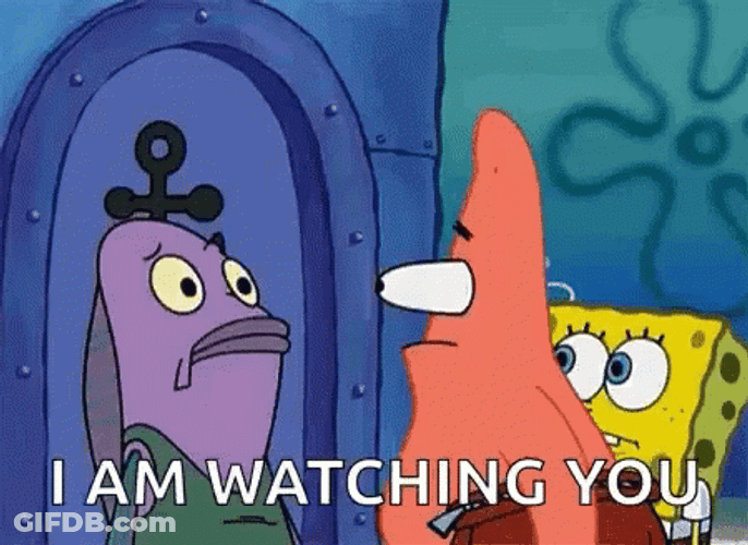 Im Watching You Patrick Star SpongeBob GIF