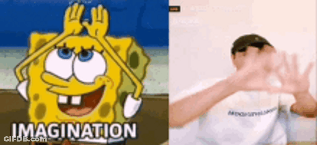 Imagination Spongebob Rainbow Sparkle Hands GIF