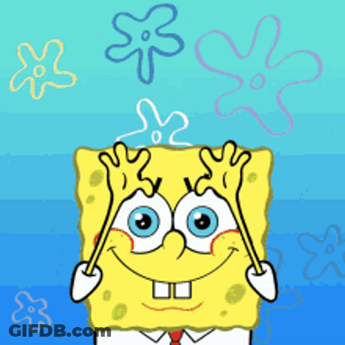 Imagine Listen Spongebob Rainbow Hands Meme GIF