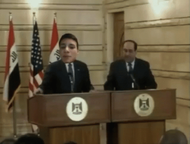Imitated Face Of George Bush Shoe Throwing GIF