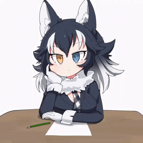 Impatiently Waiting Kemono Friends Gray Wolf GIF