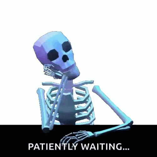 Impatiently Waiting Neon Skeleton Tapping Fingers GIF