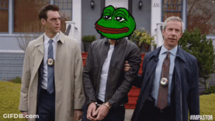 Impostor Pepe Arrested GIF