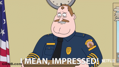 Impressed Police Officer Cartoon GIF