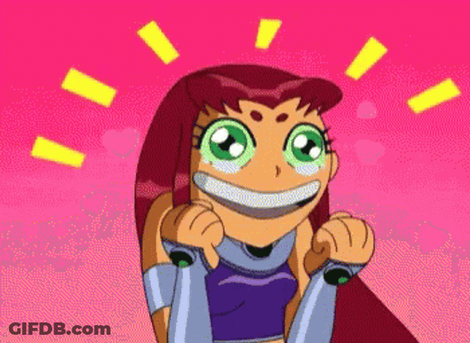 Impressed Teen Titans Starfire GIF