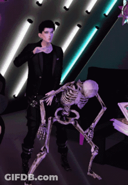 Imvu Skull Avatar Dancing GIF