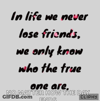 In Life We Never Lose Friends GIF
