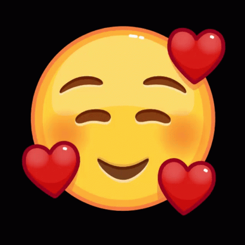 In Love Smiley Face Emoji Hearts GIF