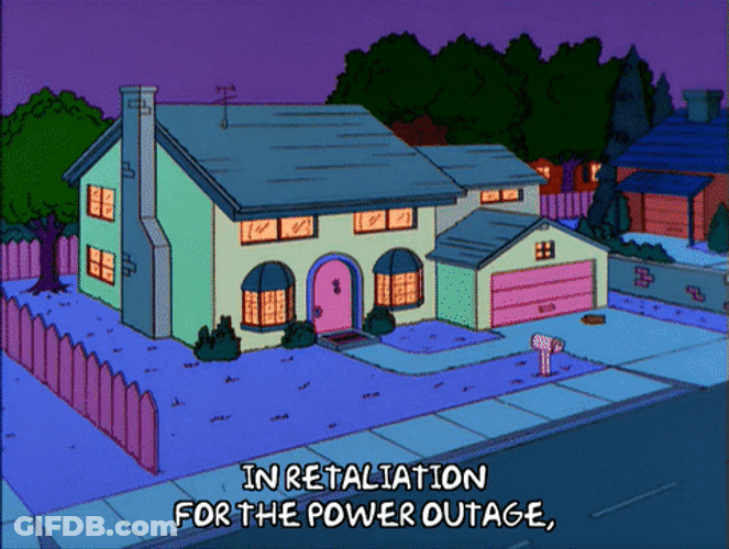 In Retaliation The Power Outage Simpsons GIF