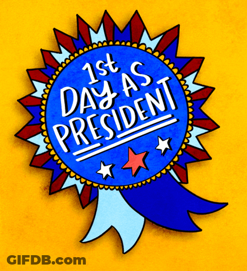 Inauguration Day First Day As President Badge GIF