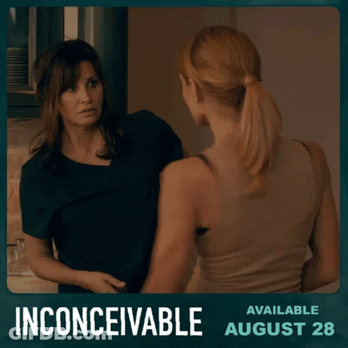Inconceivable Gina Gershon Wielding Knife GIF