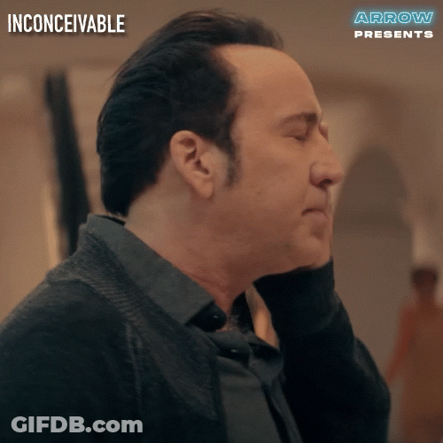 Inconceivable Nicolas Cage Face Palm GIF
