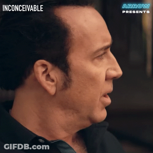 Inconceivable Startled Nicolas Cage Blank Stare GIF