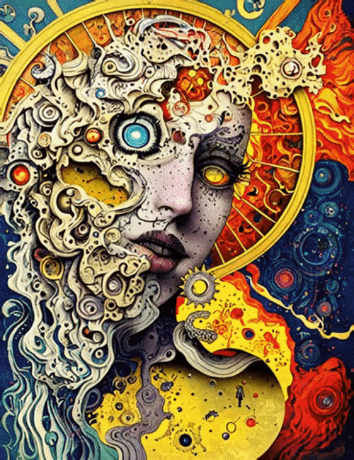 Incredible Fractal Facial Fine Art GIF