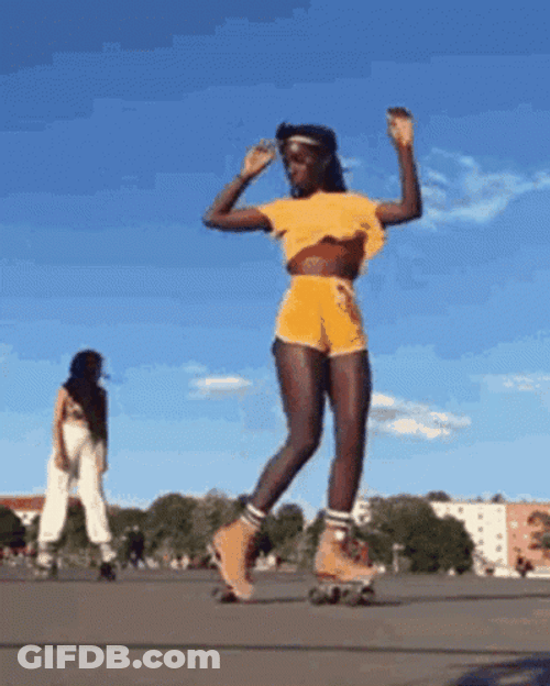 Incredible Girl Roller Skating GIF