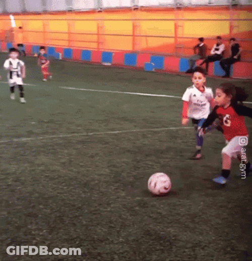 Incredible Kids Energetic Futbol Game GIF