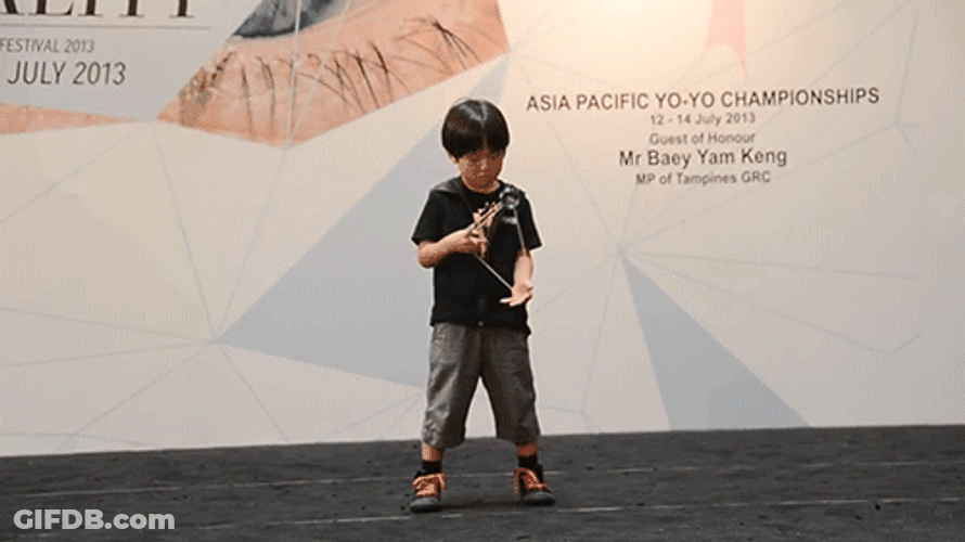 Incredible Yoyo Skills By Kid GIF