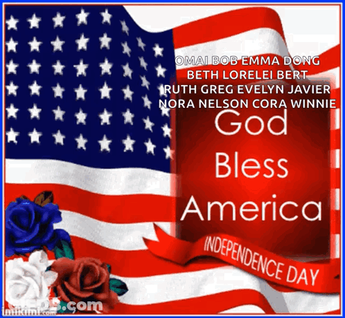 Independence Day Greeting Card With American Flag GIF
