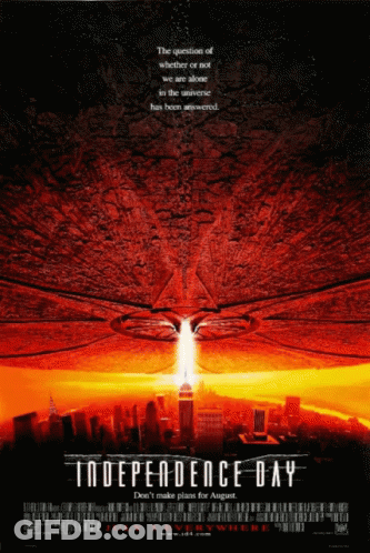 Independence Day Movie Poster City Attacked By Aliens GIF