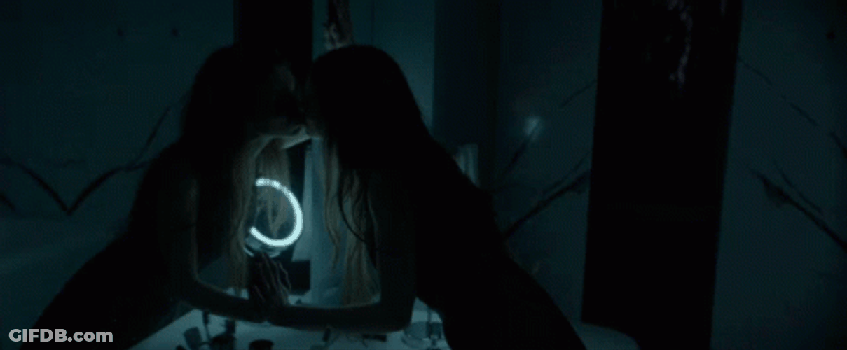 India Eisley Kissing Mirror Seductively GIF