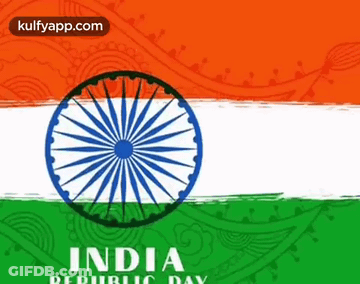 India Republic Day Poster With Wheel On Flag GIF
