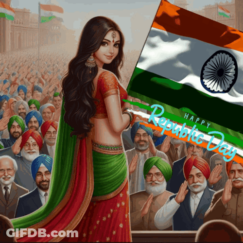 India Republic Day Woman Art GIF