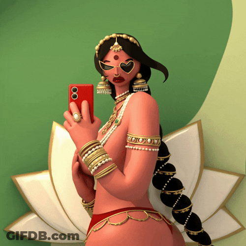 Indian Braided Hair Queen Lotus GIF