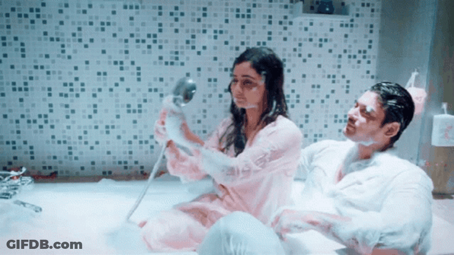 Indian Couple Taking Bath GIF