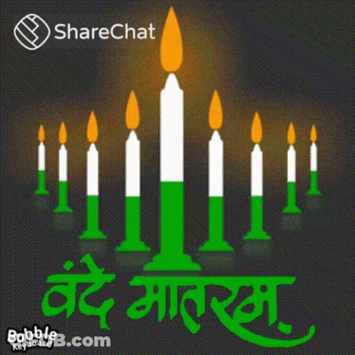 Indian Flag Candles On Black Background GIF