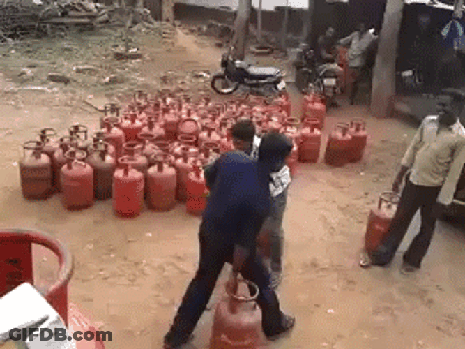 Indian Gas Tank Funny Toss GIF