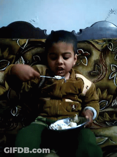 Indian Kid Eating Cake GIF