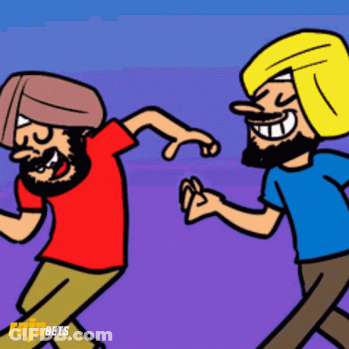 Indian Men Dance Funny Animated Art GIF
