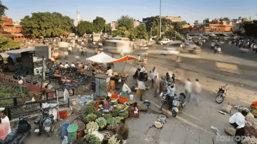 Indian Street Market Time Lapse GIF