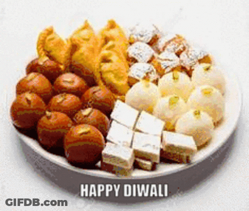 Indian Sweets Plate Happy Diwali GIF