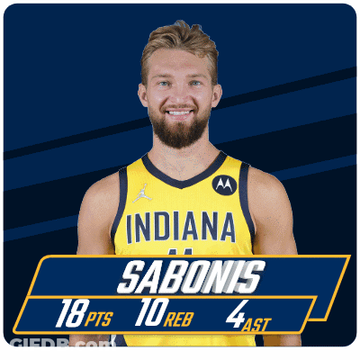 Indiana Basketball Player Sabonis 18 Pts 10 Reb 4 Ast GIF
