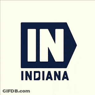 Indiana Logo With Flowers And Leaves GIF