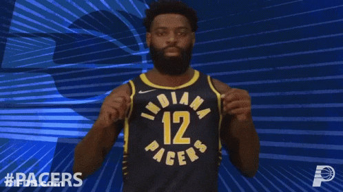 Indiana Pacers Basketball Player Celebrating With Fists In Air GIF