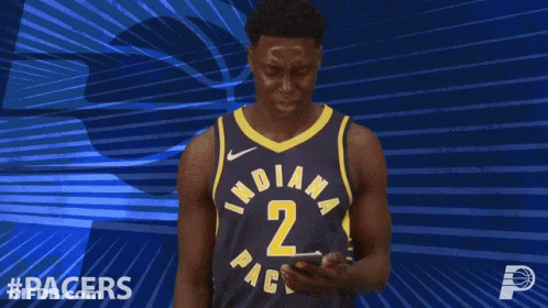 Indiana Pacers Basketball Player Looking At Phone GIF