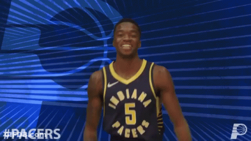 Indiana Pacers Basketball Player Posing Arms In Air GIF