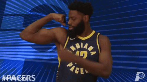 Indiana Pacers Basketball Player Showing Off Muscles GIF