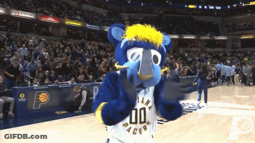 Indiana Pacers Mascot On Basketball Court GIF