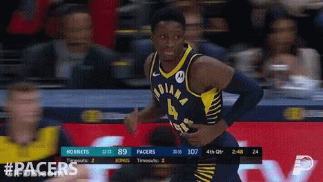 Indiana Pacers Player Number 4 Is Running On The Court GIF