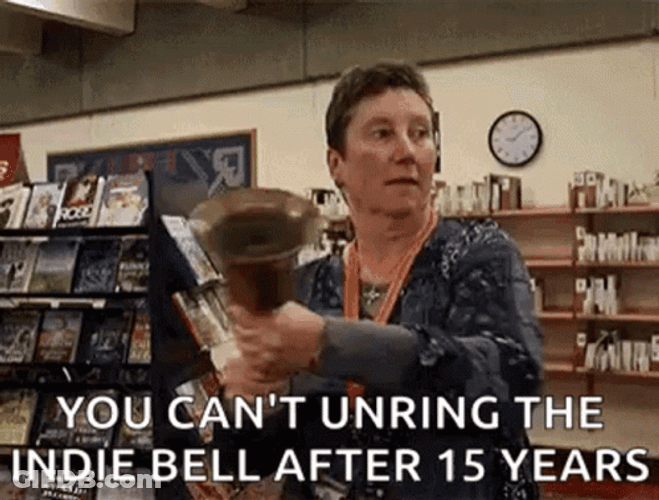 Indie Bell Ringing In Library GIF