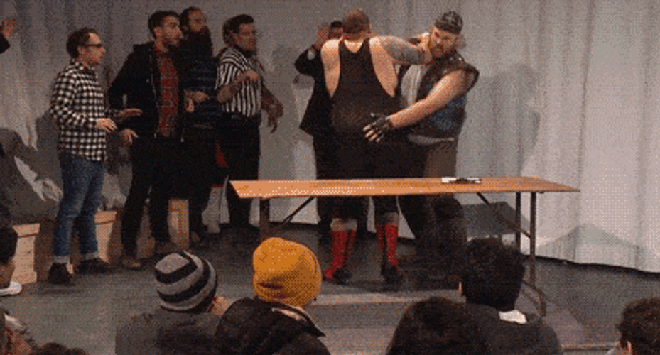 Indie Wrestler Chokeslam To Table GIF