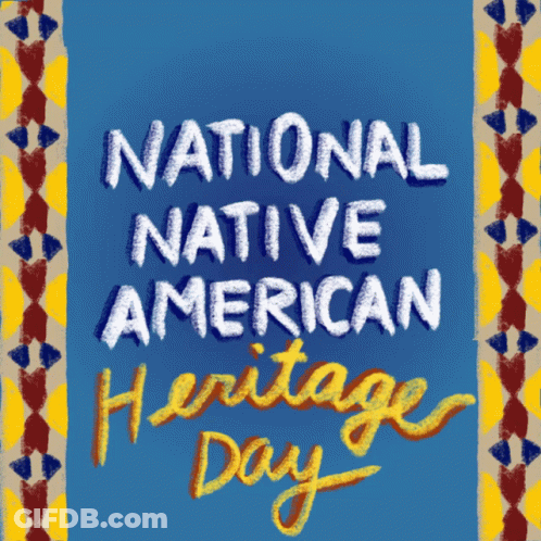 Indigenous People's Day Poster With Patterned Background GIF