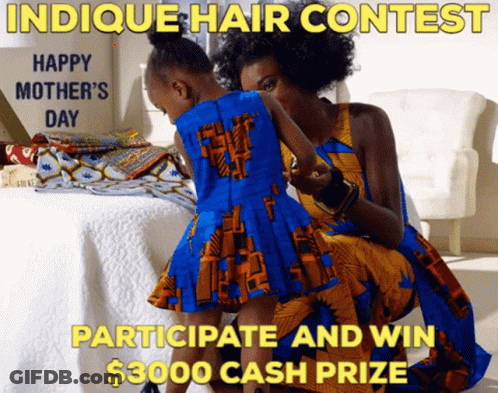 Indique Hair Contest Poster Win $3000 GIF