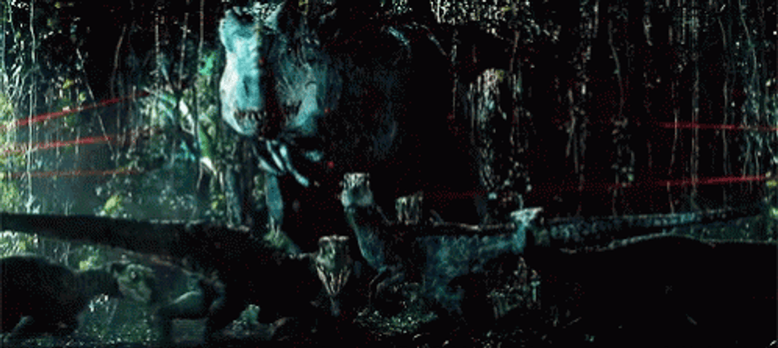 Indominus Rex And Raptor GIF