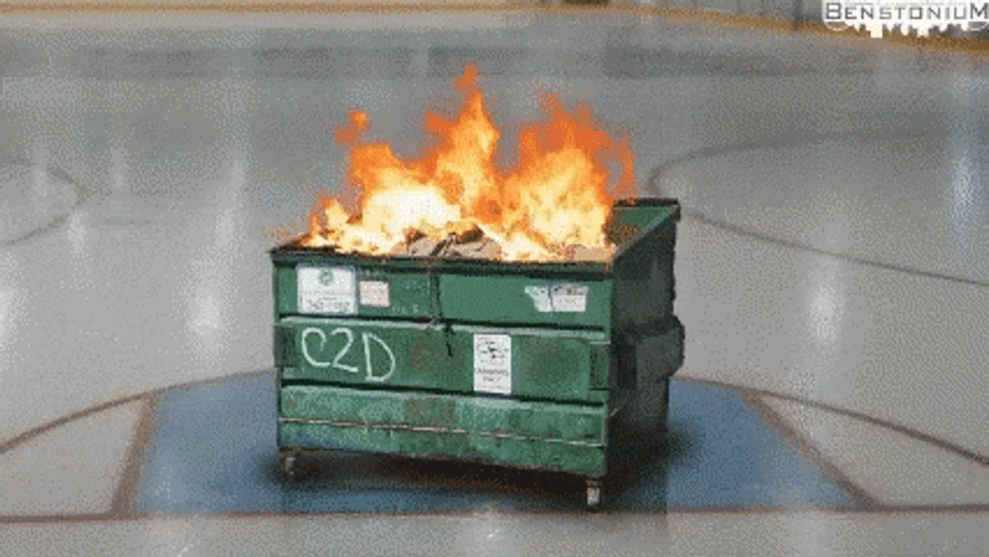 Indoor Dumpster Fire GIF