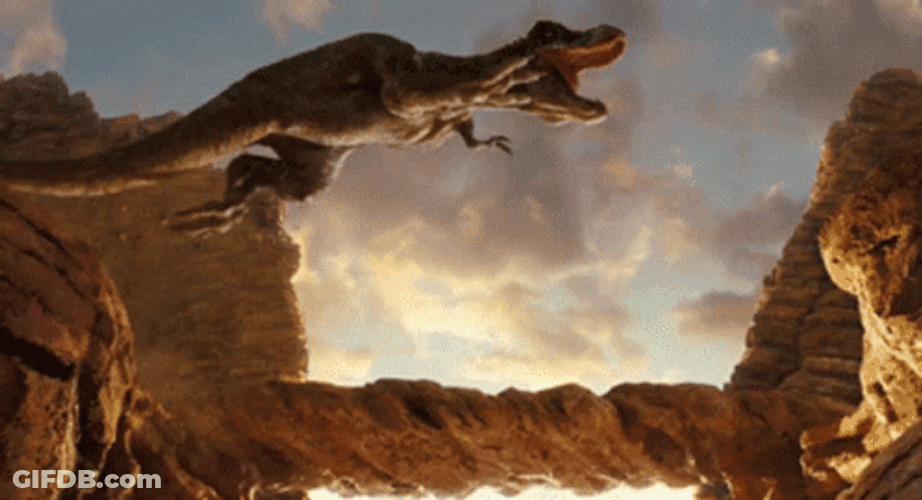 Indoraptor Jumps From Mountain To Mountain GIF